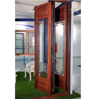 China Exterior Folding Aluminum Glass Screen Bifold Doors Double Glazing Aluminum Sliding Door for sale