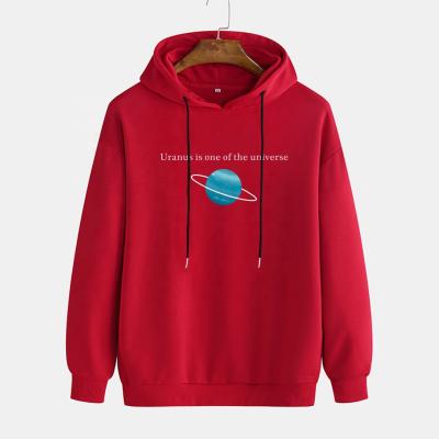 China QUICK DRY Men's Fall Hoodies Simple Casual Loose Men's Clothing Planet Print Leisure Hooded Sweatshirts 2021 for sale