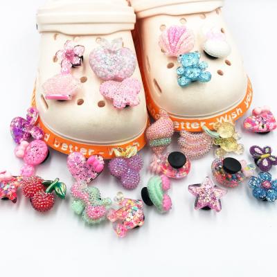 China Clog Charm 25 Pcs/Set Candy Color Luxury Cartoon Fruits Resin Shoe Charms Garden Hole Shoe Buckle Charm Shoe Accessories for sale