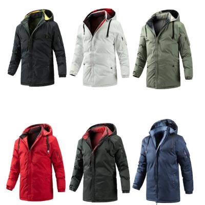 China Fashion popular men's winter QUICK DRY hat mid length detachable double-sided warm cotton coated anorak jackets for sale