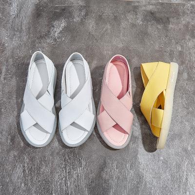 China 2021 fashion European and American women's sandals large size women's shoes wedges women's shoes manufacturers direct salt trend for sale