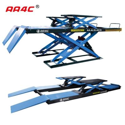 China AA4C Low Profile Alignment Crane Hydraulic Lift 4T 4.5M Ultra-thin Car Scissor Lift Vehicle Lift Auto Track AA-ALSL40 4000KG for sale