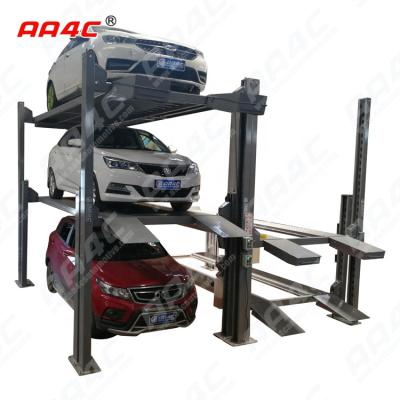 China AA4C 4 Post High Rise Parking Four Post Lift Post Crane 3 Cars Parking Crane Automatic Vehicle Ramp 2.7T for sale