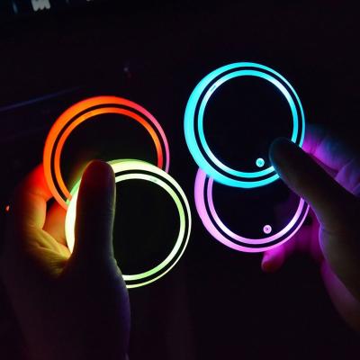 China Customized Cute / Cartoon Colorful USB RGB Automobile Atmosphere Lamp Bottle LED Cup Holder Coasters Led for sale