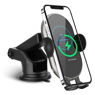 China Used With Phone Car Charger 15W Qi Wireless Fast Charging Self-Fixing Mount for sale