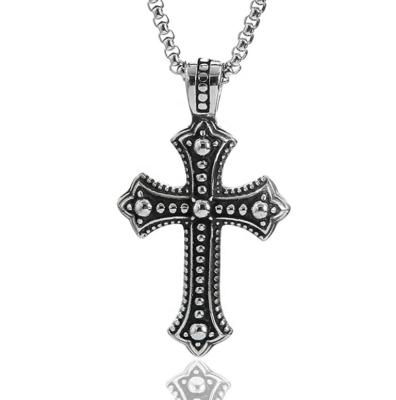 China Cross Men DMP Pendant 064 Stainless Steel Punk Rivet Jewelry 316L for sale