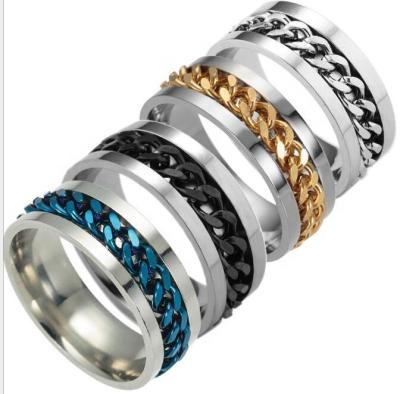 China Vintage Alibaba Men's Ring Spinner Ring Cheap Wholesale Mens Stainless Steel Chain Ring for sale