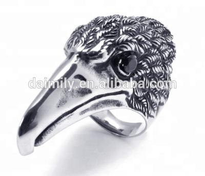 China Wholesale Gothic Punk Jewelry Raven Ring DM 329 Stainless Steel Biker Guangzhou Daimily for sale