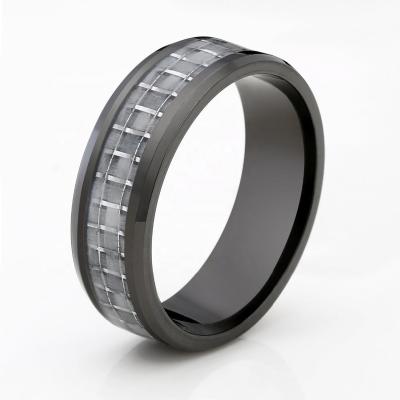 China Fashionable Good Quality Engraved Wooden Tungsten Ring For Wholesale for sale