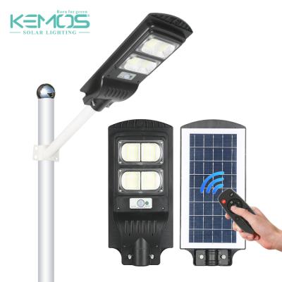 China Smart Auto Charging ROAD Lampara Outdoor Integrated All In One 30 60 90 120 W LED Solar Street Light for sale