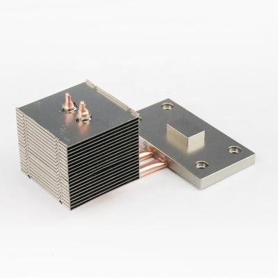 China 1100 Aluminum Heatsink Zipper Fin Radiator With Heat Pipes Welding for sale