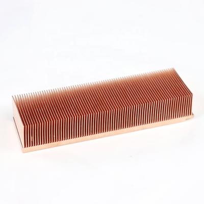 China Power Supply Custom Fin Radiator LED Light Strip Profile Pure Copper Skiving Copper Heatsink for sale