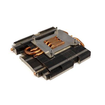 China Custom Aluminum Welding Computer Case Heatsink With Copper Pipe Heatpipe for sale