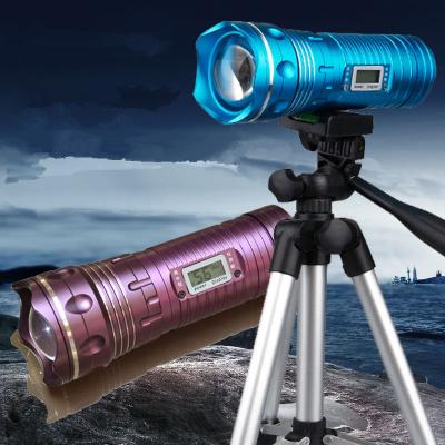 China 9 Files Yellow&Blue&White 5W Led Rotating Zoom Night Fishing Light Digital Led Display for sale