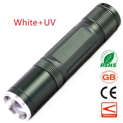 China CREE LED Yellow Light Torch Gemstone Jewelry Jade Appraise Flashlight+365NM UV Torch for sale