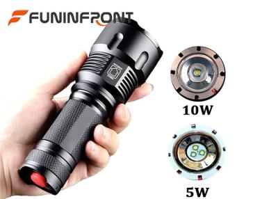 China White & Yellow & Blue Light Zoom LED Flashlight for Outdoor Camp, Hunt, Fishing for sale