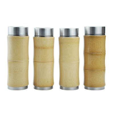 China MIKENDA China PORTABLE Wooden Thermos Factory Bamboo Stainless Steel Vacuum Insulated Water Bottle for sale