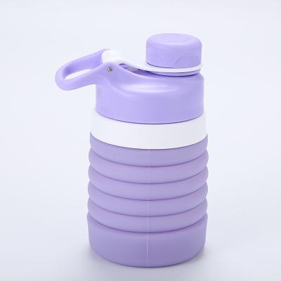 China Promotion New Design Food Grade BPA Free Travel Viable Silicone Collapsible Portable Mikenda Water Bottle for sale