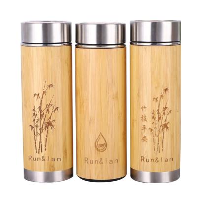 China Custom Good Quality Viable Creative Borosilicate Drinks BPA Free Bamboo Glass Bamboo Water Bottle for sale