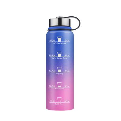 China Business MIKENDA Stainless Steel Water Bottle Travel Reusable Sports Leakproof Double Wall Insulated Vacuum Flask Time Maker for sale