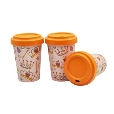 China Mikenda 250/350/450/700ml Viable Biodegradable Bamboo Fiber Coffee Mug To Go With Lid And Screw Sleeve for sale