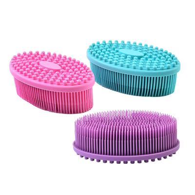 China Double Sided Viable Bath Shampoo Brush Baby Body Adult Silicone Cleaning Scrub Brush for sale