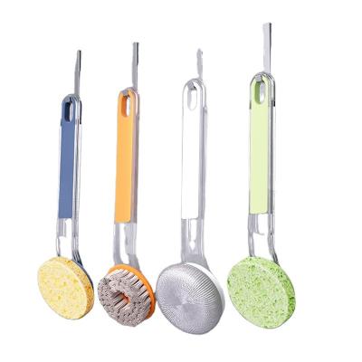 China Durable Plastic Replaceable Pot Dish Cleaning Brush Kitchen Dish Cleaning Brush Head Pot Brush for sale