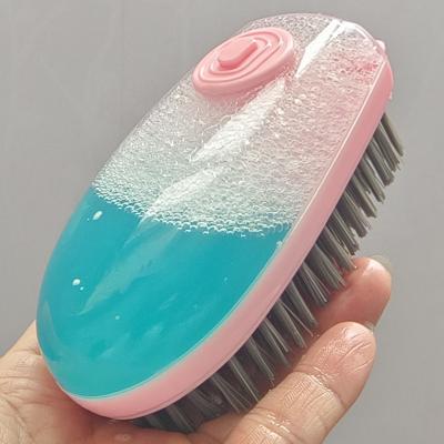 China Sustainable Scrub Brush With Soap Dispenser Scrubber Cleaner Good Cleaning Sweeps Sustainable Dish Hand Home Cleaning for sale