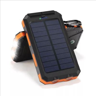 China High Capacity Power Bank LED Light Solar PowerBank 10000mah Solar Camping Portable Power Bank for sale