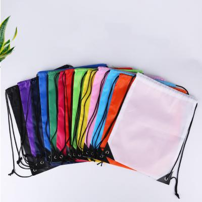 China Cheap Jewelry Pull String Nylon Drawstring Bags Printing Logo Drawing String Bag Backpack Custom Made With Single Double Sided Printing for sale