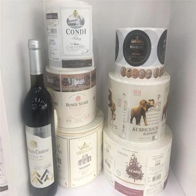 China Waterproof Label Stickers For Bottles Custom Waterproof Printed Self Adhesive Label Stickers For Wine Bottles for sale