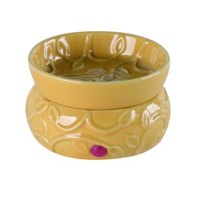 China Yellow Electric Ceramic Candle Heater / Oil Burner Wholesale Fragrance Candle Heater for sale