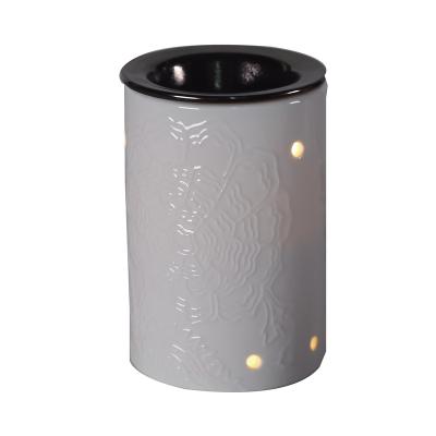 China New Candle Heater / Oil Burner Design Carving Wax Ceramic Bulb Warmer Lamp for sale