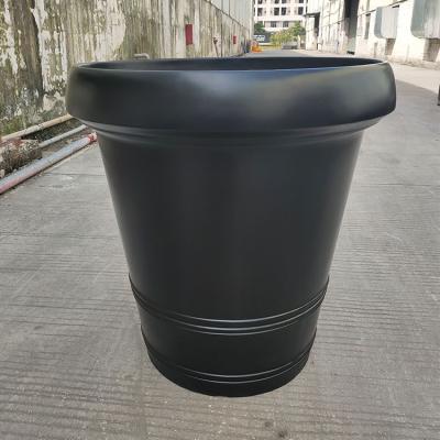 China New lightweight modern high strength black fiberglass flower pot for garden for sale