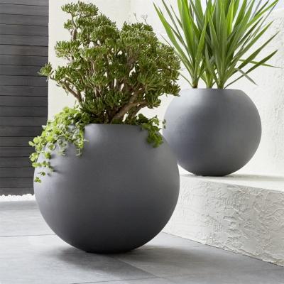 China Factory direct sales high strength light weight decorative round fiberglass ball flower pots&planters for garden and home for sale