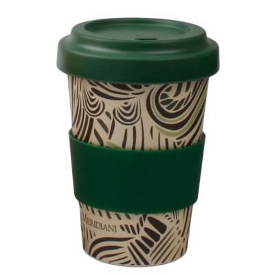 China Customized Sustainable Reusable Biodegradable Bamboo Fiber Coffee Cup Travel Coffee Mug With Lid for sale