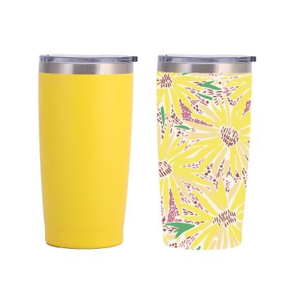 China Hot Selling 20oz Thermo Mug Disposable Customized Full Printing Stainless Steel Double Wall Tumbler Thermal Insulated Cup for sale