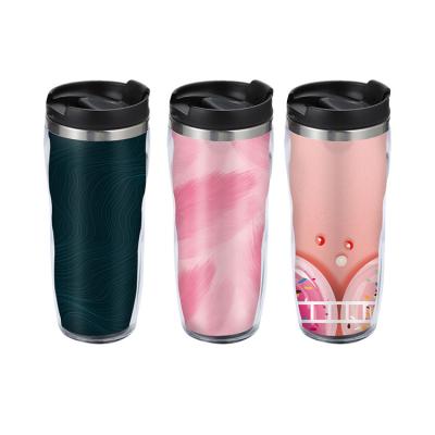 China Sustainable Insulated Reusable Stainless Steel Travel Coffee Mug Tumbler With Paper Insert for sale