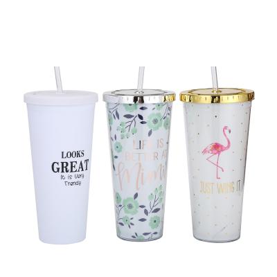 China T167 Sustainable Hot Sale Double Wall Plastic Ice Cup 24OZ Tumbler for sale