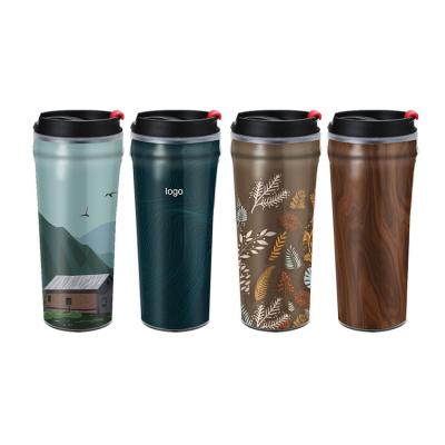 China Wholesale Viable Double Wall Tumbler Creative Coffee Cup Water Tea Travel Mug Plastic Coffee Mug for sale