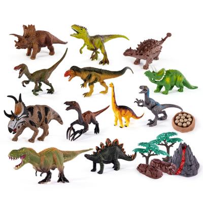 China Exquisite hand printing color children's simulation animal model ornaments dinosaur educational toy for sale