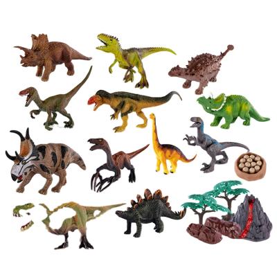 China Exquisite hand printing puzzle early color children's simulation dinosaur color children's simulation animal model giant dinosaur set toy for sale