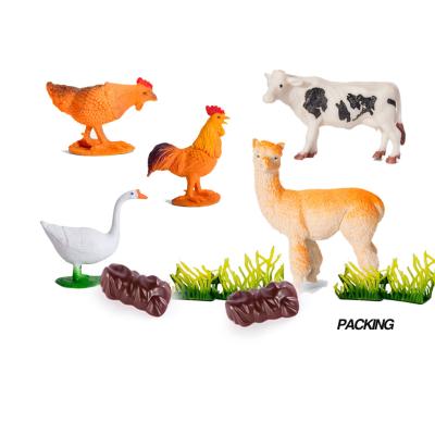 China Exquisite hand printing color attractive price top type widely new plastic small fun toys farm animal toys for kids alpaca rabbit hen for sale