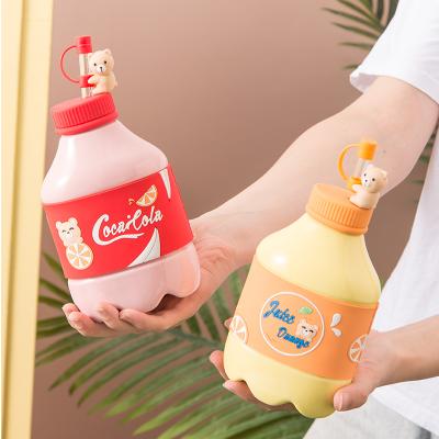 China New Design Disposable Ins Style Flypeak Ceramic Milk Cup Water Bottles Milk Cartoon Cola Shape Water Bottle For Kids for sale