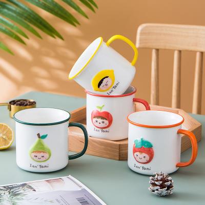 China New design fashion disposable ceramic cup summer drinkware porcelain Flypeak ceramic coffee mug for sale