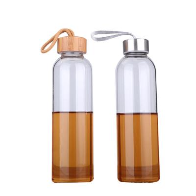 China Flypeak 450ML 550ML borosilicate glass bottle viable wholesale manufacture single wall glass water bottle with custom logo for sale