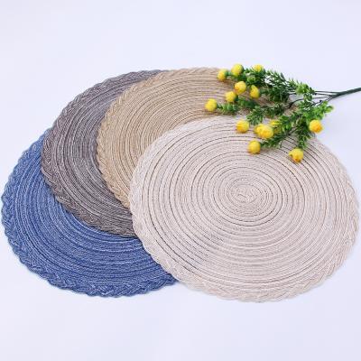 China Wholesale Viable Japanese Round Natural Bohemian Round Dining Room Table Mat Canvas Flypeak 2021 Table Mat Canvas Place Mat for sale