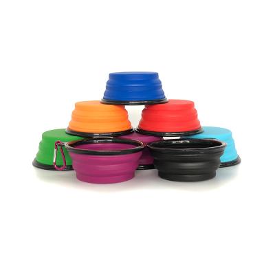 China Wholesale Custom Viable Collapsible Water Collapsible Silicone Pet Flypeak Silicone Travel Dog Bowl for sale