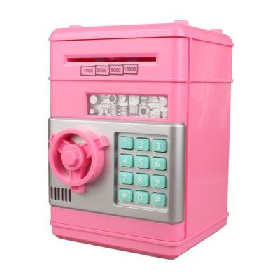 China Automatic Rolling Password Coin Saving Bank Safe Money Box Painted ATM Piggy Bank for sale