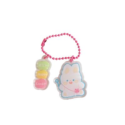 China Beautiful Decoration Plastic Transparent Acrylic Pendant Accessories Bag Keychain for sale